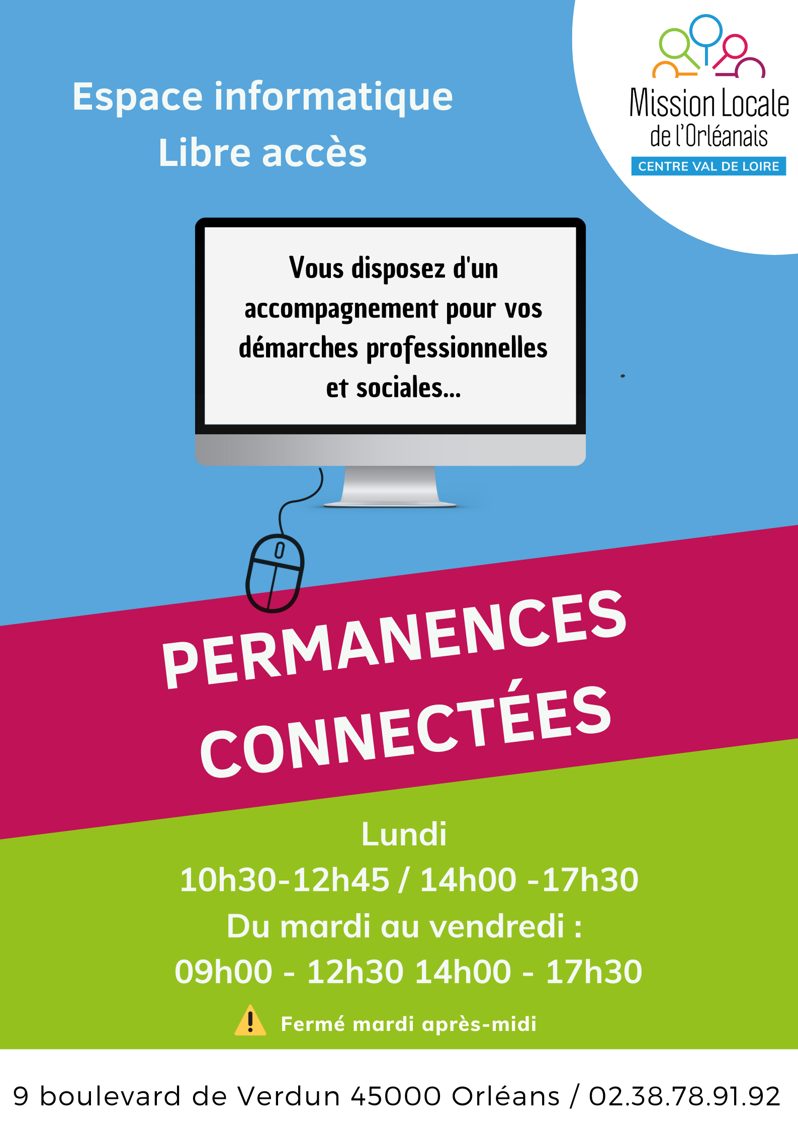 AFFICHE PERMANENCE CONNECTEE